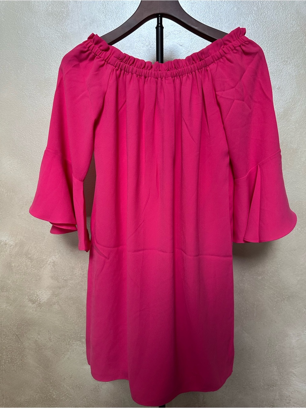 Trina Turk Knox Mini Dress NWT Hot Pink Flared Trumpet Sleeve Size XS - Picture 11 of 11